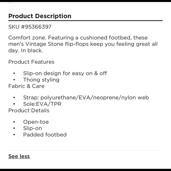 NEW VINTAGE STONE Sandal Flip Flops Black Large 10/11 Men’s - Picture 12 of 16